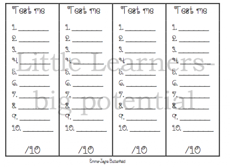Spelling- peer testing